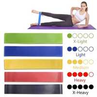 Эластичная резинка для фитнеса и спорта (лента, эспандер) 5 шт цветные