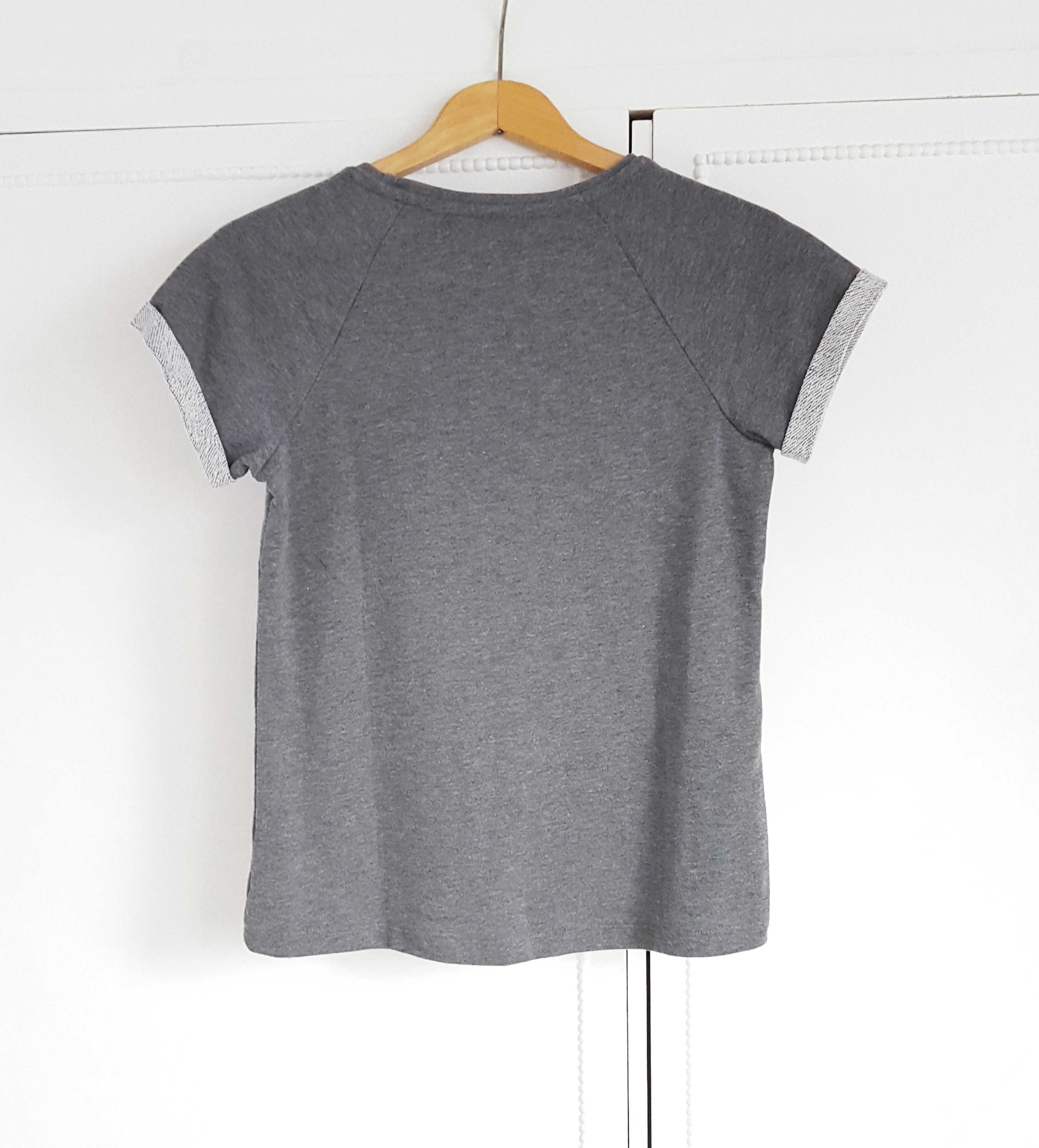 Bluzka Esmara XS 34 szara pikowana top t-shirt bluza romby
