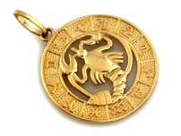Pięknie wykonany złoty zodiak Rak wisiorek PR 585 UNISEKS