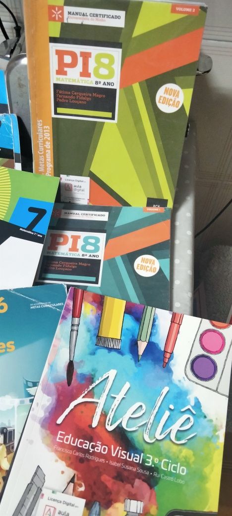 Livros e cadernos de actividades vários do 5 ao 8 ano