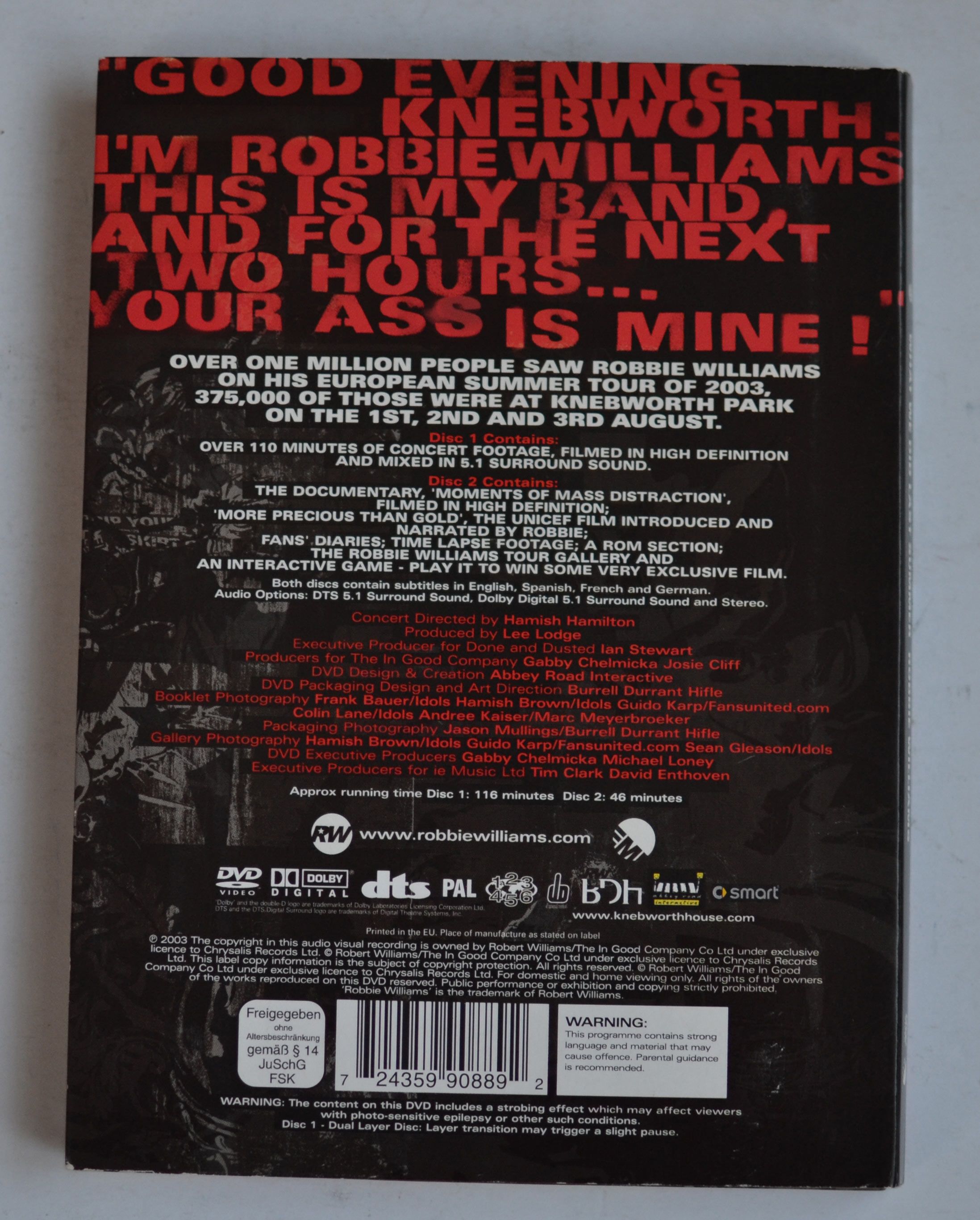 Robbie Williams What We Did Last Summer Live at Knebworth 2 DVD