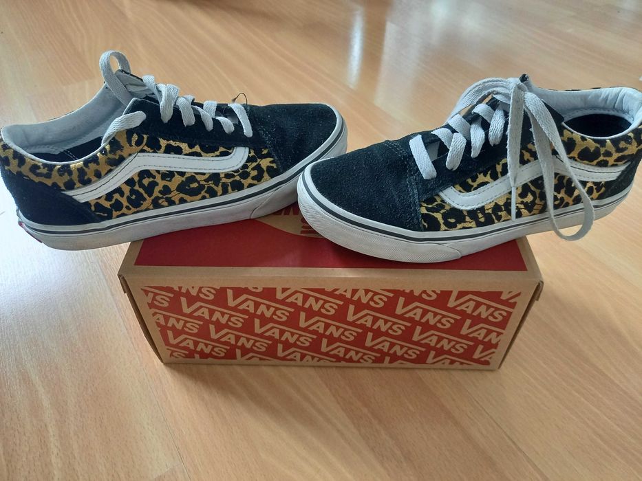 Tenisówki sneakersy Vans old skool leopard centki 34.5 trampki zamsz