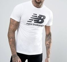 Мужские  футболки new balance черная белая NB Нью Беленс