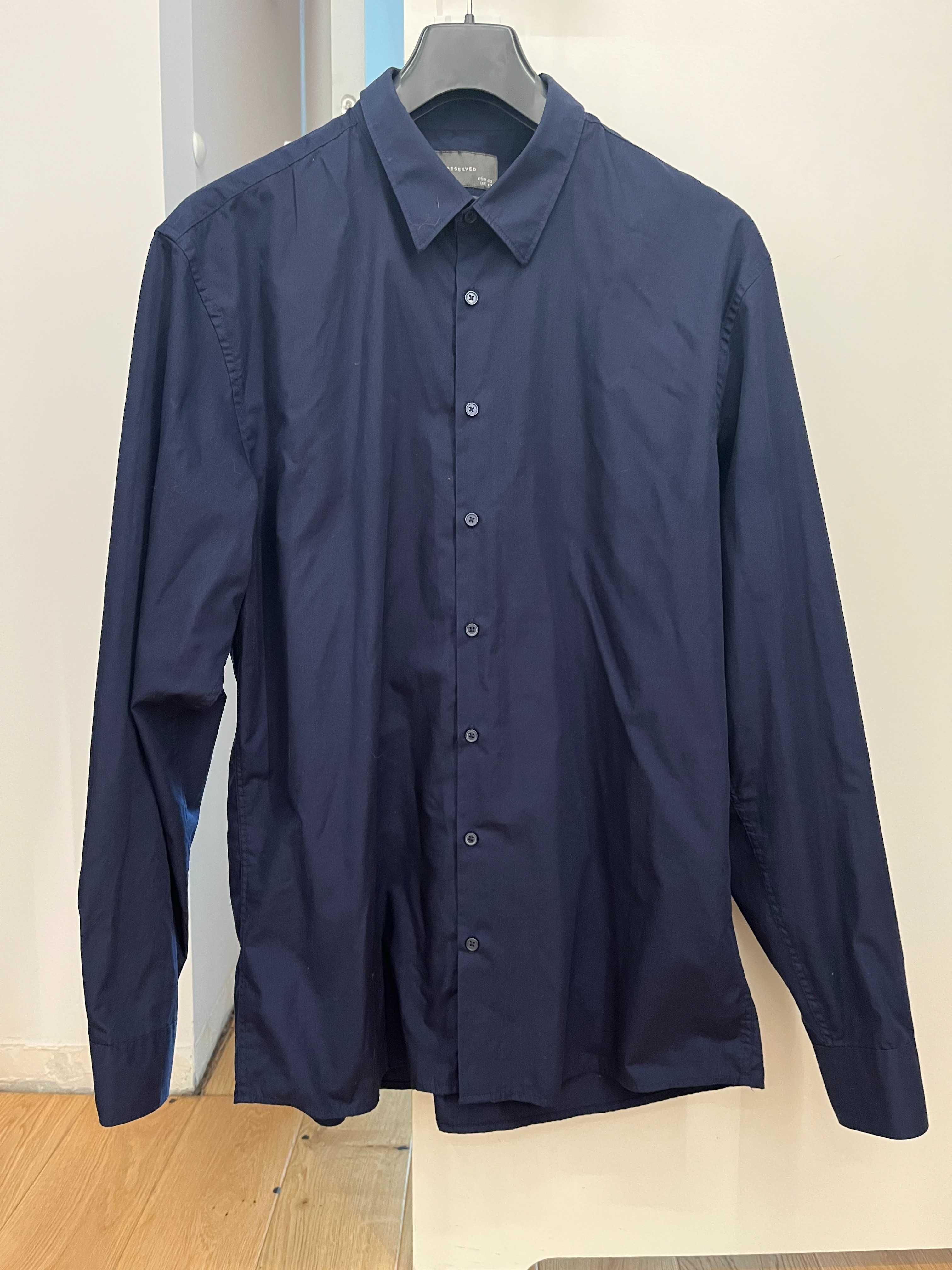 granatowa koszula reserved 43 regular fit