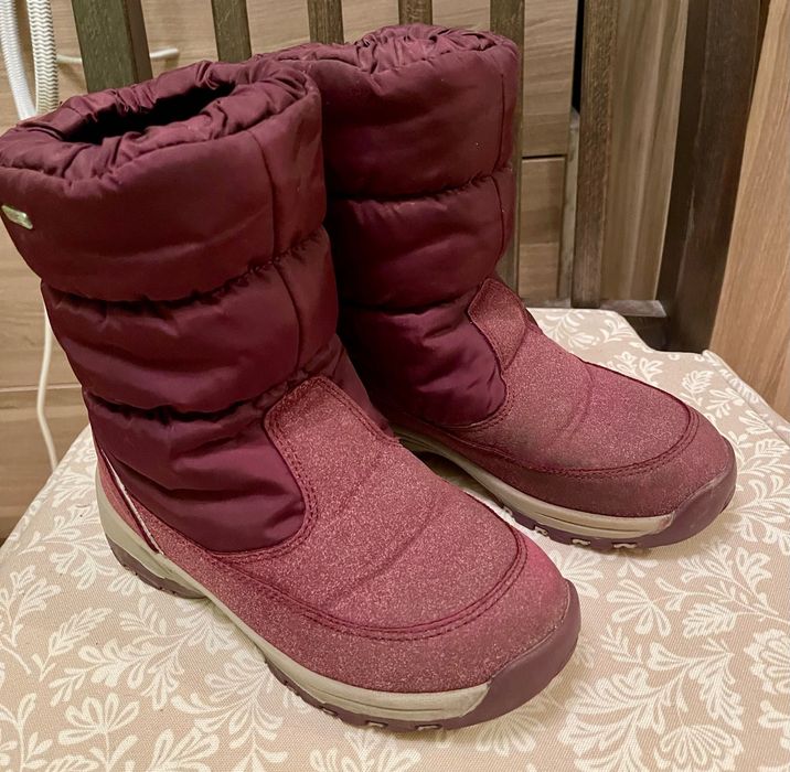Zimowe buty dzieciece Reima, bordowe, ciepte - rozmiar 32