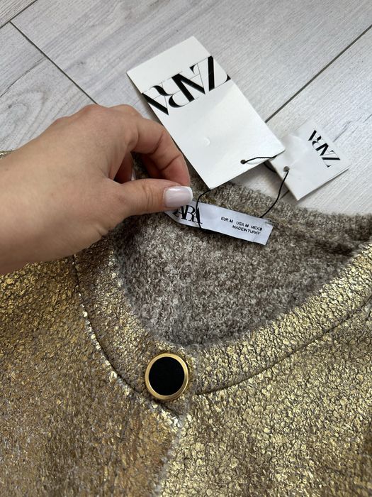 Золота золотая кофта зара Zara s m с м зара свитер світер светр