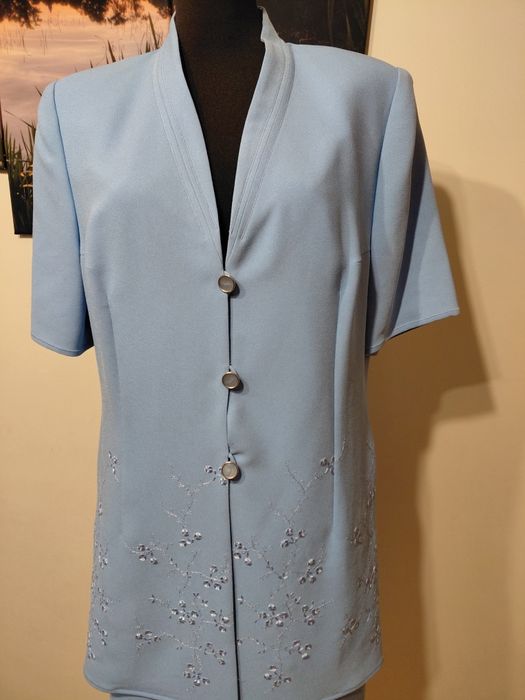 Komplet damski, żakiet dłuższy i spódnica marki Weill, rozmiar L/XL