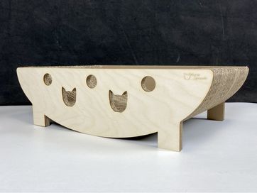 Eco drapak dla kota BOWL z drewnianym frontem od Kocie Sprawki