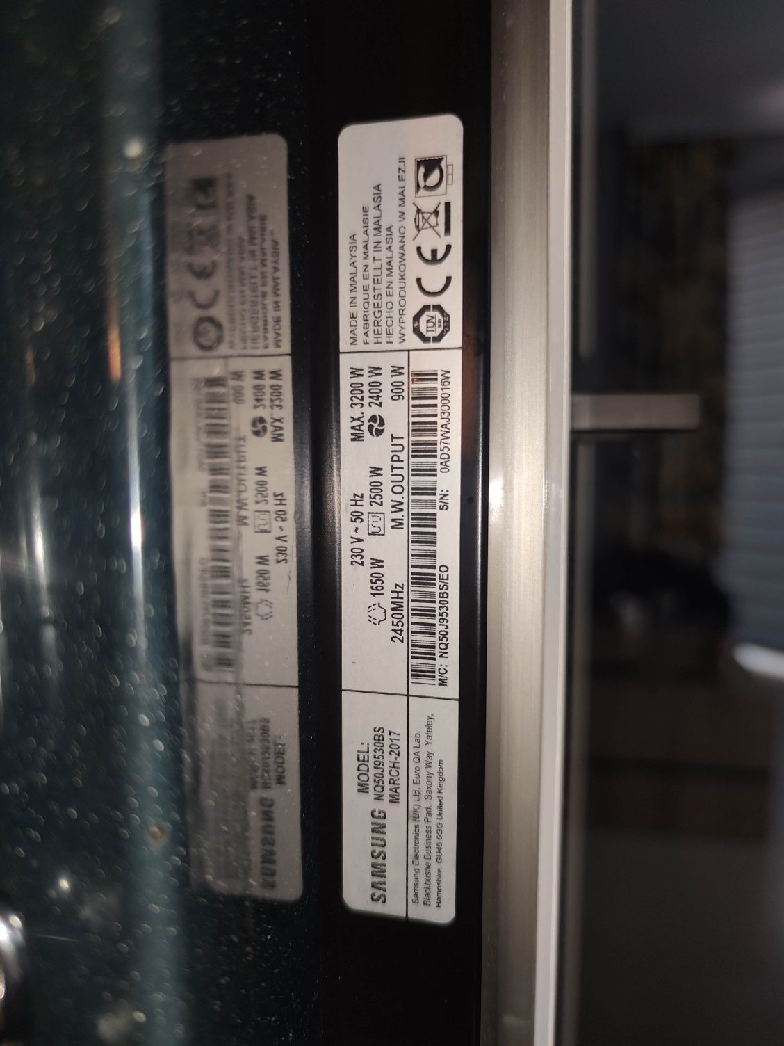 Piekarnik Samsung NQ50J9530BS z mikrofalą 50l uszkodzony