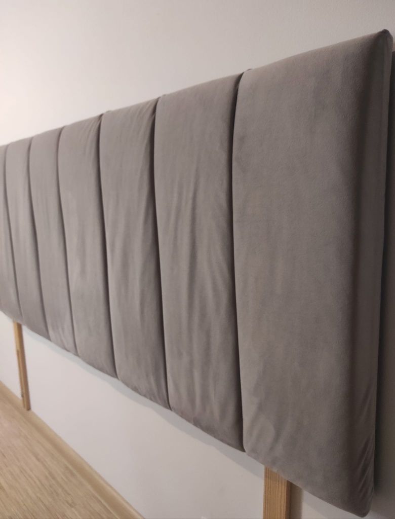 Jasnoszary tapicerowany  zagłówek do łóżka 150cm x 60cm