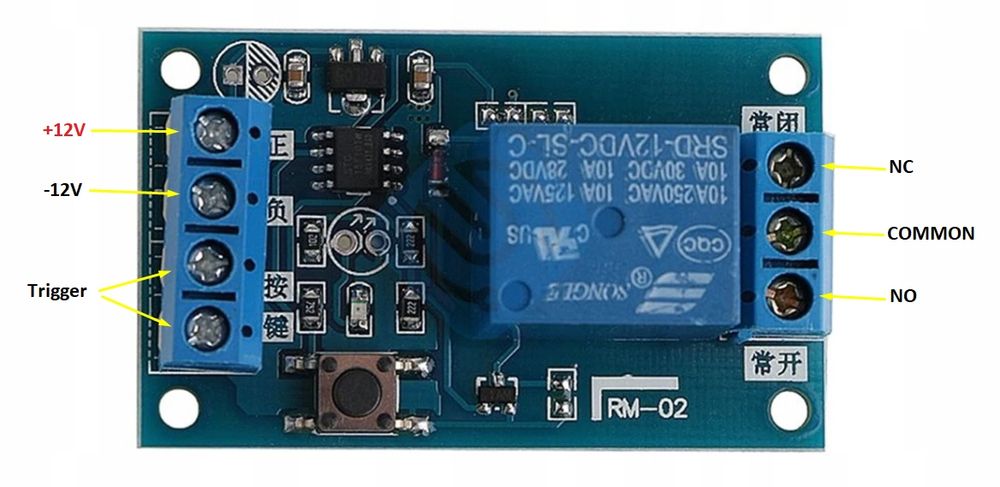 Przekaźnik bistabilny zatrzaskowy 12V 10A