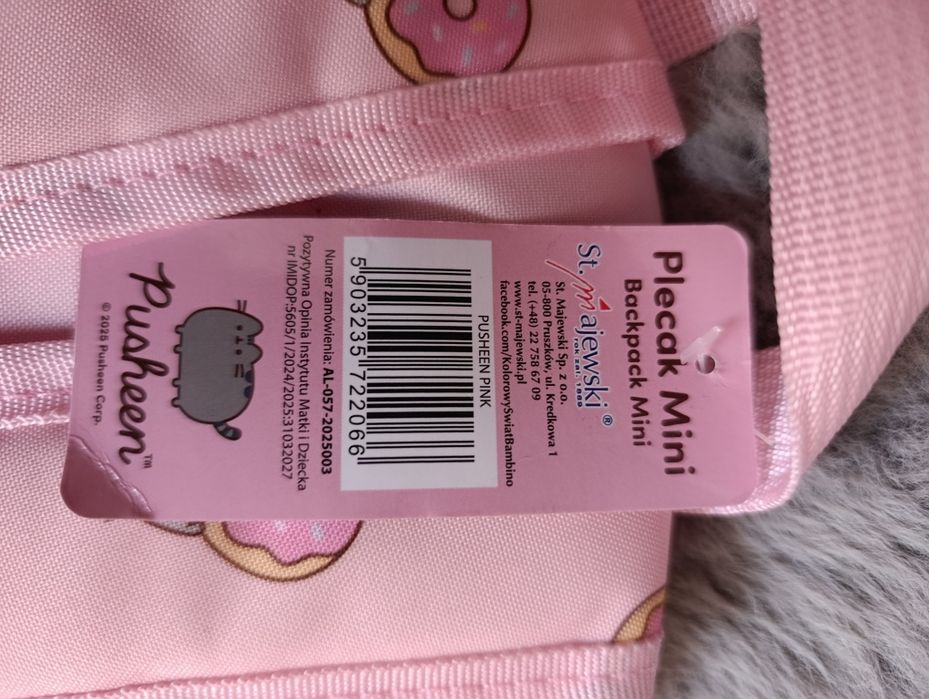 Plecak pusheen - mini dla przedszkolaka