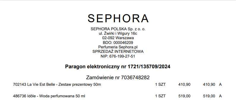 Woda perfumowana LANCOME IDOLE 50ml oryginał sephora