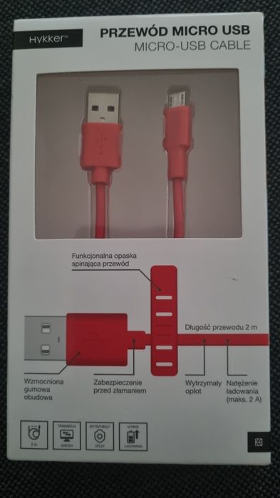 Przewód MicroUSB Hykker 200 cm