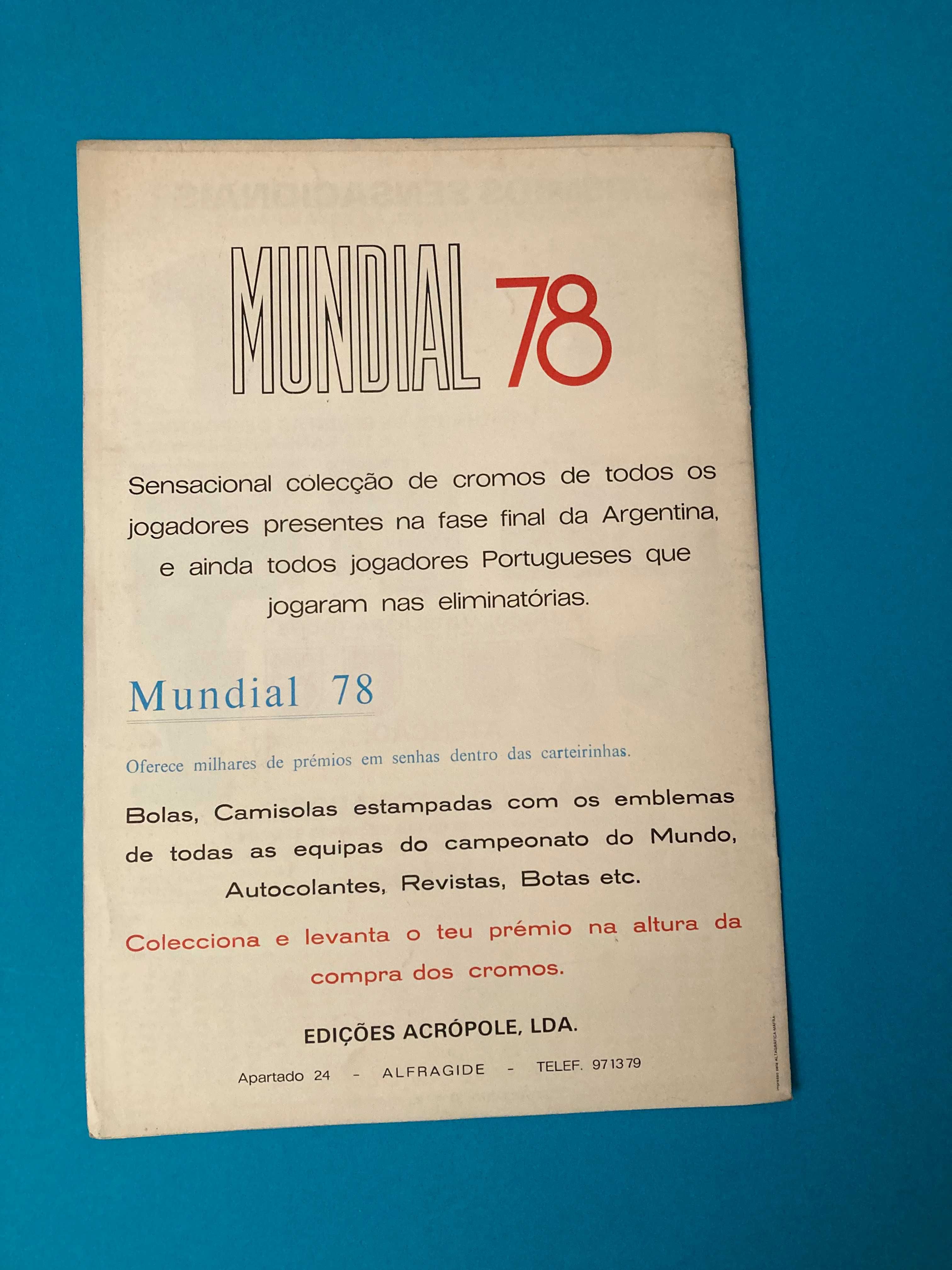 Rara Caderneta Cromos Mundial Argentina 78 Edições Acrópole Nova