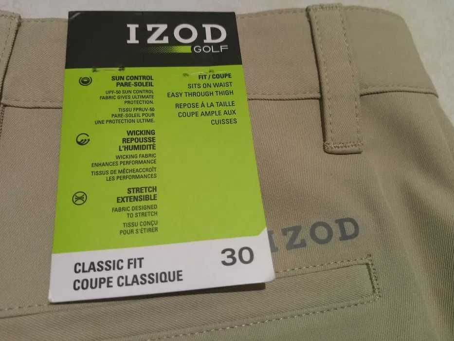 IZOD GOLF USA - z LOGO i Metkami Spodenki Męskie szer. 40cm/ dł.51cm