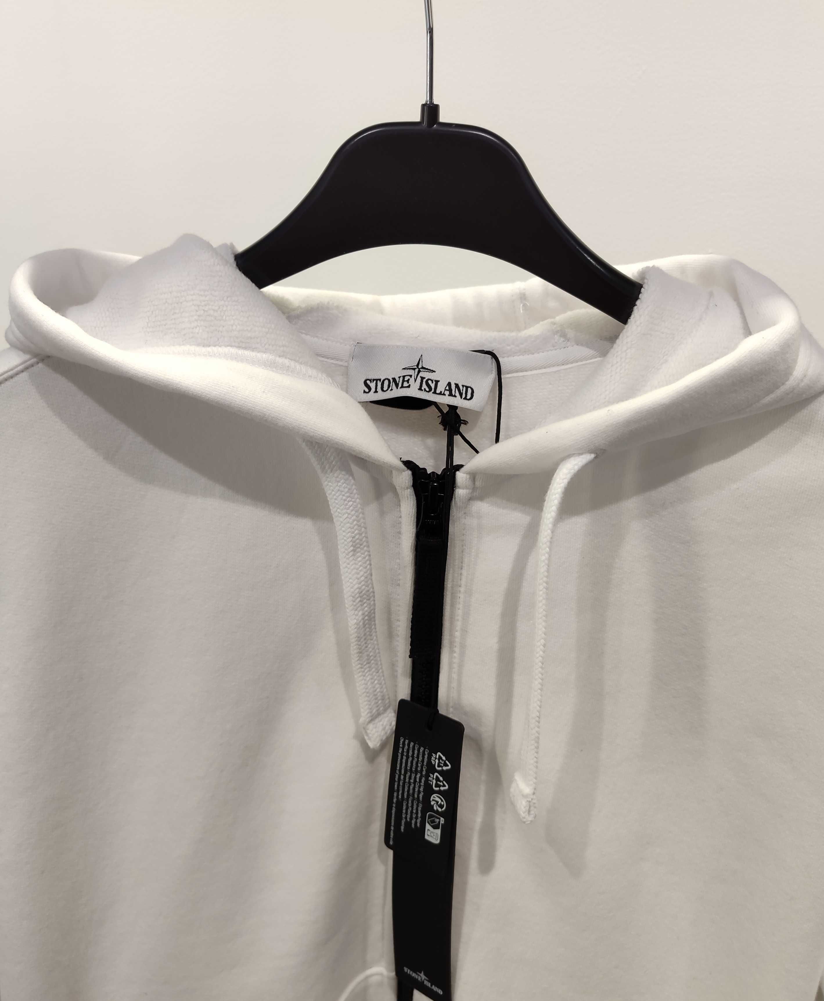 Худі STONE ISLAND 61620 Full-Zipper Hooded Sweatshirt White SI0130-WT