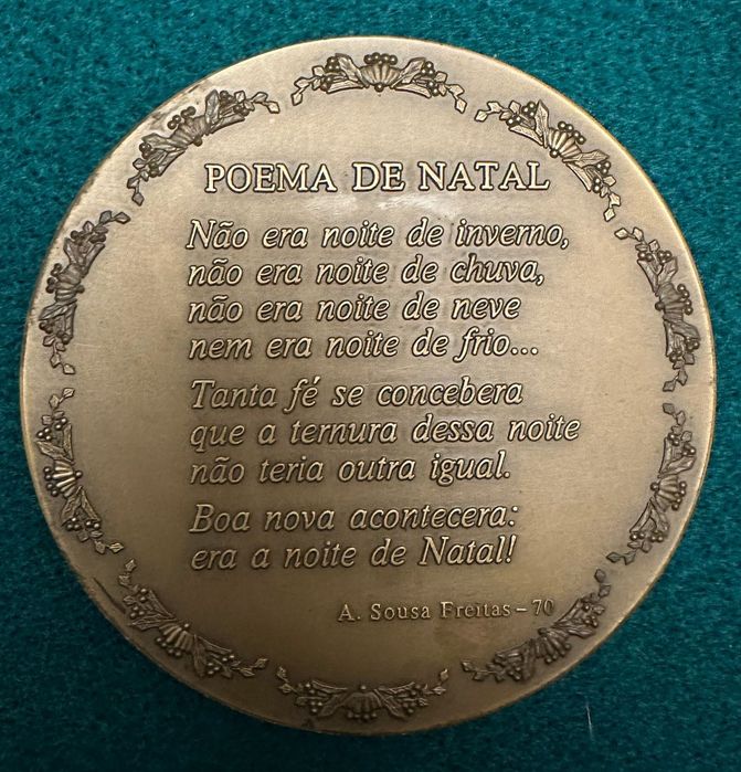 Medalhas comemorativa em bronze natal 70