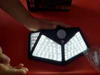 LAMPA SOLARNA 100 LED Z CZUJNIKIEM zmierzchu ruchu elewacyjna ogrodowa