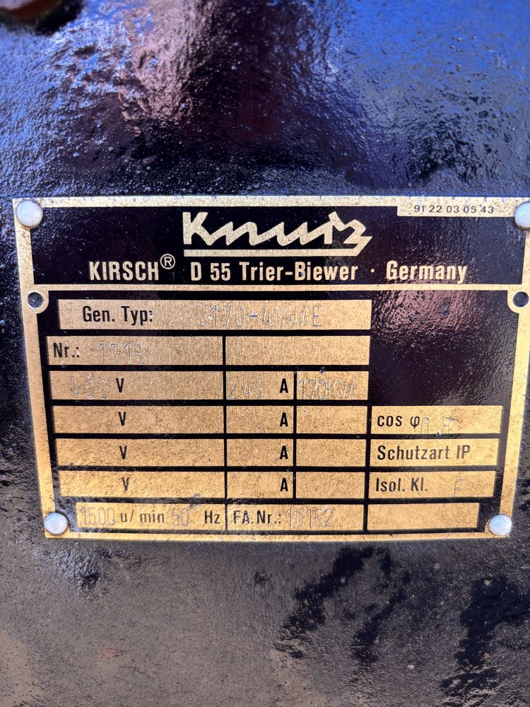 Agregat prądotwórczy 175KVA 245 A