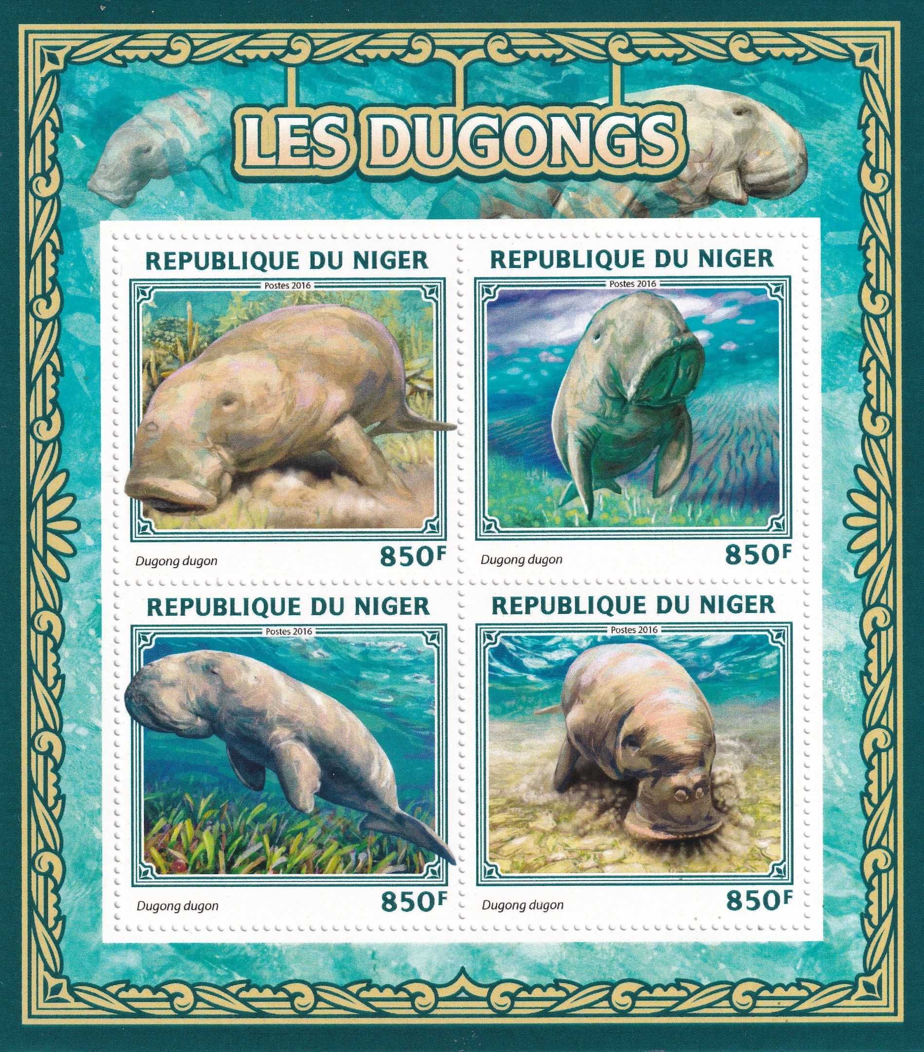 Niger 2016 cena 5,90 zł kat.8€ (8) - dugon, arkusz