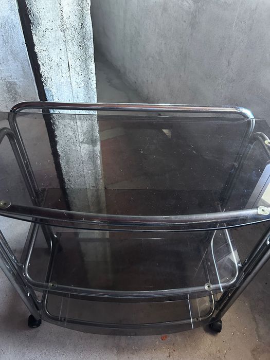 Mesa de vidro, com rodas - carro de apoio