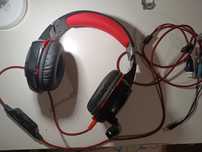 Fones gamer com adaptador novo e LED's vermelhos (Kotion each g2000)