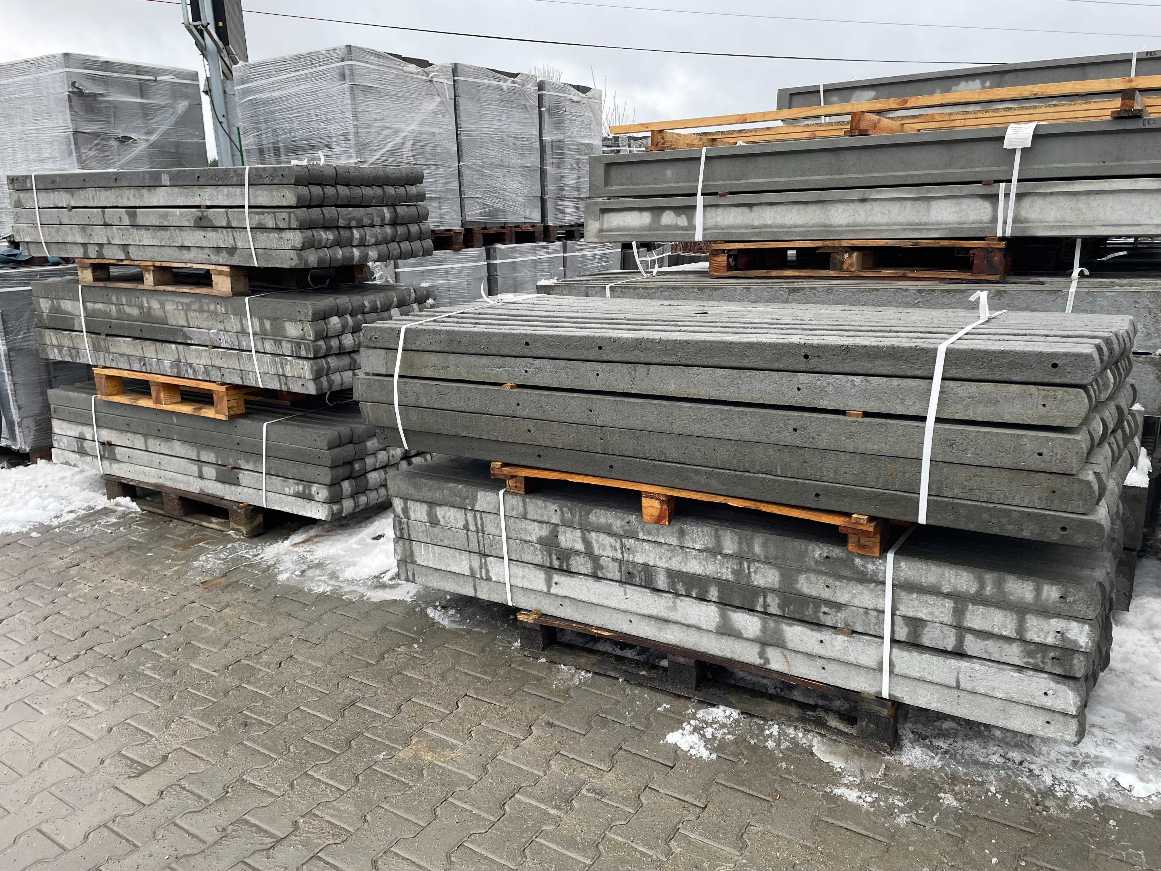 Słupek betonowy leśny 220cm sadowniczy zbrojony 4 druty ogrodzenie