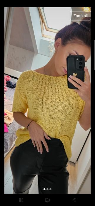 Ażurowy Żółty sweter/bluzka Makalu