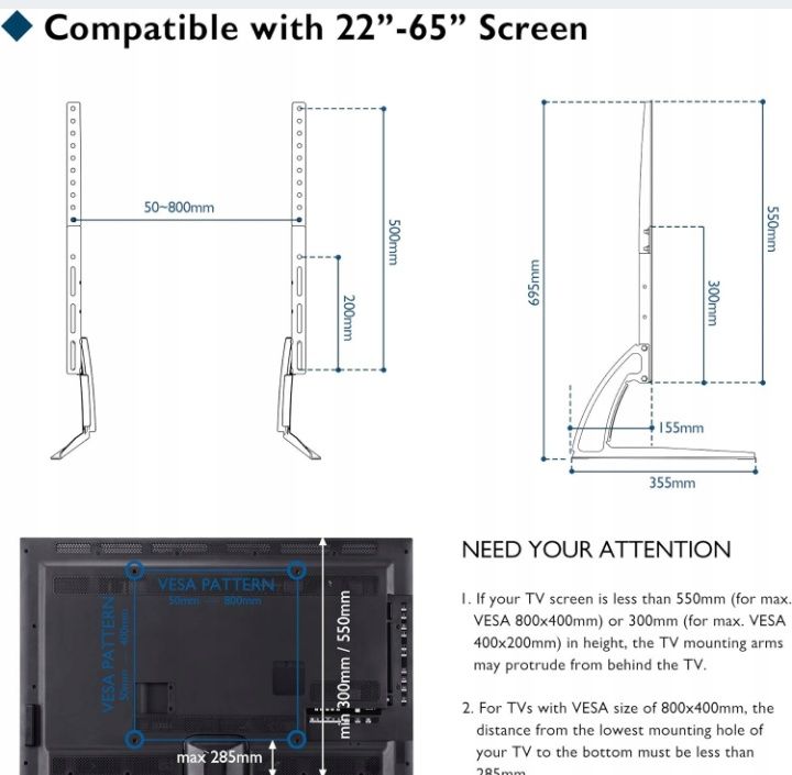 Uchwyt TV Bontec TV02-V04