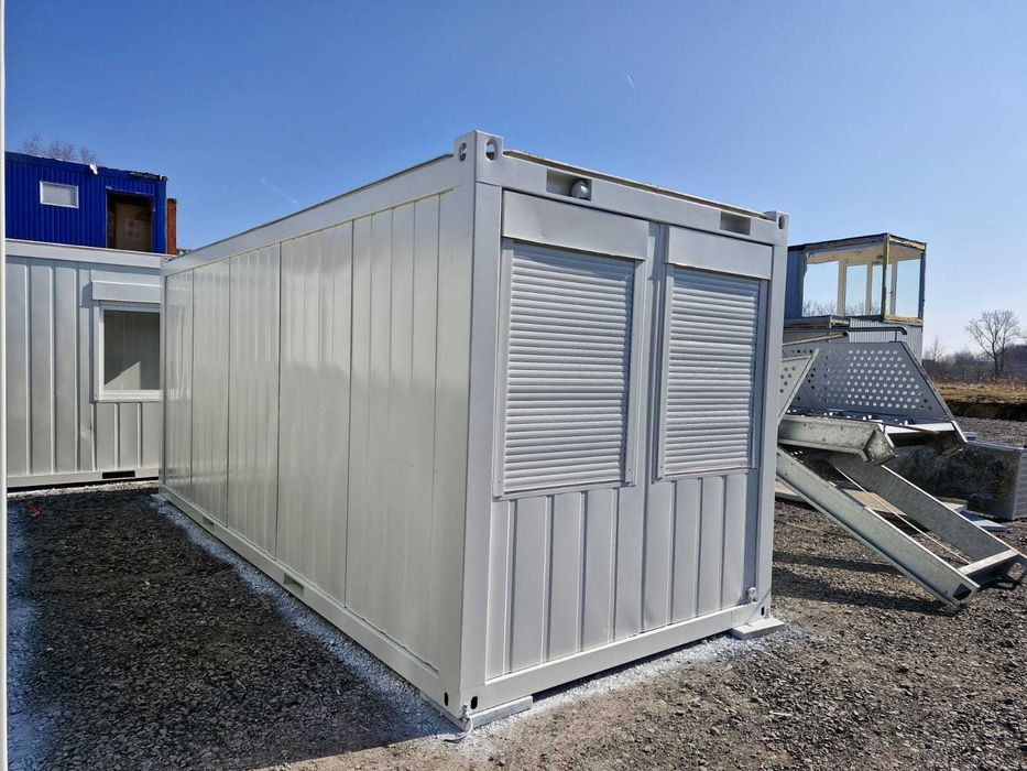 Kontener socjalny biurowy magazynowy mieszkalny 6x2,5 m biały