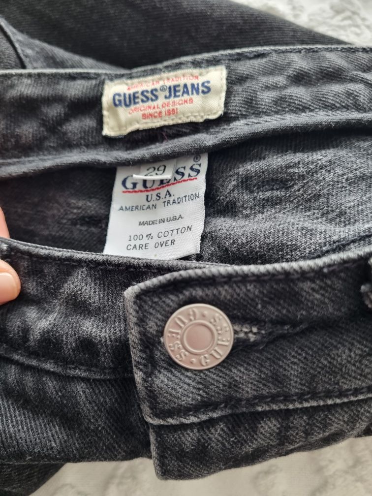 Guess czarne męskie  spodnie jeansowe rozm 29