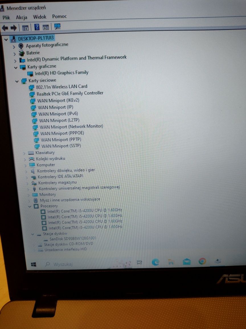 Laptop Asus R510L (nowy dysk SSD)