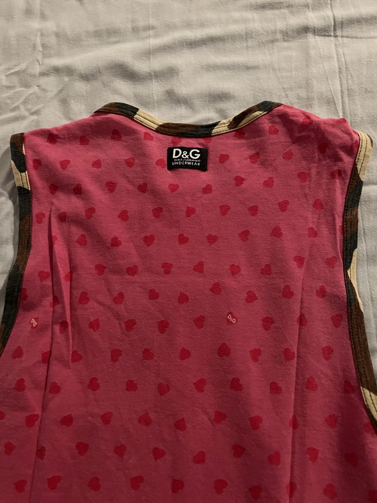 Top D&G rosa com padrão