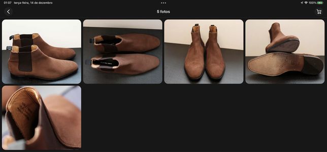 Paul Smith ‘Gerald’ - botas de camurça Chelsea - Tamanho 43,5 EU