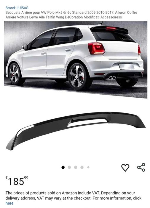 Aileron para Volkswagem Polo mk5 6r 6c