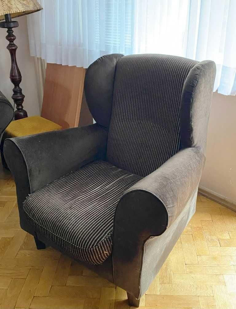 Sofa + fotel uszak + pufa - Firmy  Vinotti