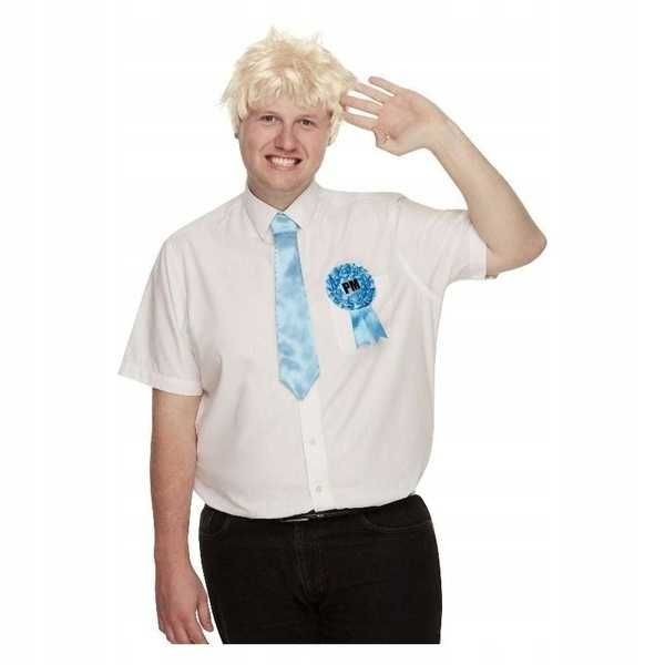 Smifyys Zestaw eleganckiego polityka, peruka, krawat i rozeta