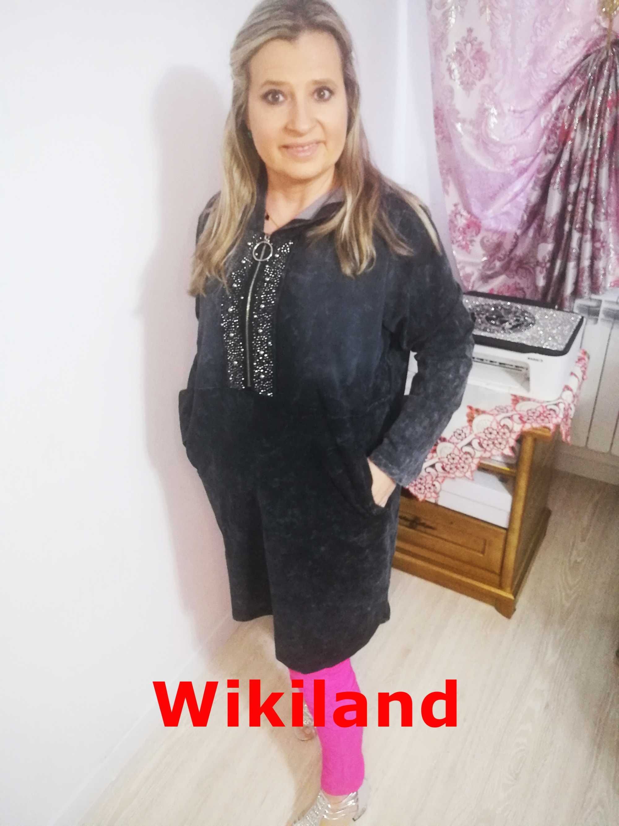 Wikiland  48 4XL * Bluza z kapturem * Sukienka * Marmur