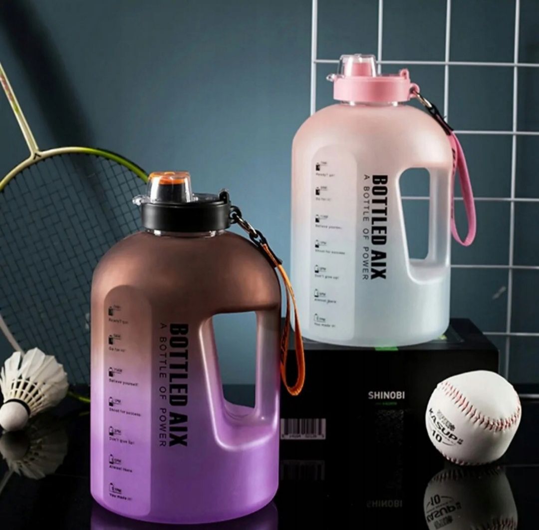 Butelka bidon shaker 2,2L z ustnikiem miarką motywacyjna turystyczna