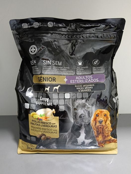 Novo - Ração p/ cão sénior + esterilizados, 3kg, Compy Supreme