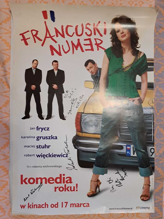 Plakat Filmowy - Francuski Numer Autografy 4 aktorów + reżysera