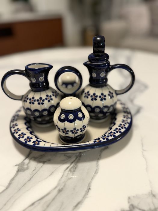 Zestaw do przypraw, pojemnik na ocet i oliwę Bolesławiec