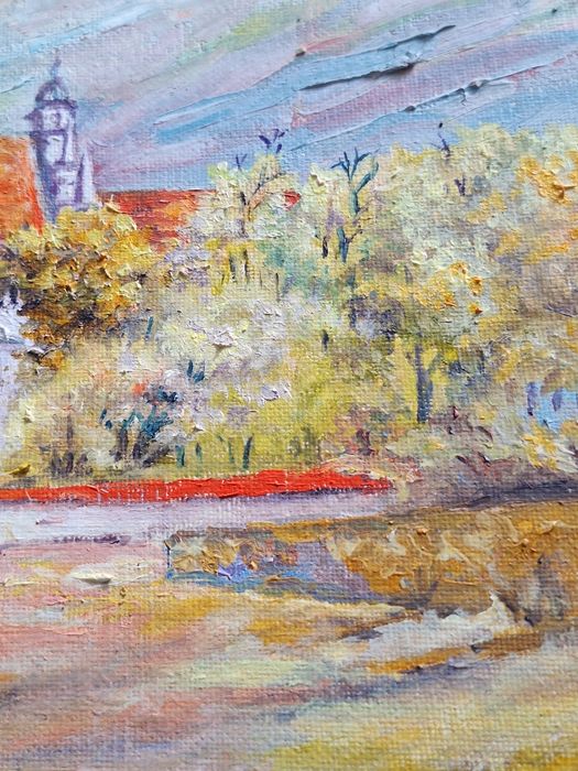 Kazimierz Dolny /obraz olejny-recznie malowany szpachelką I pędz.30/40
