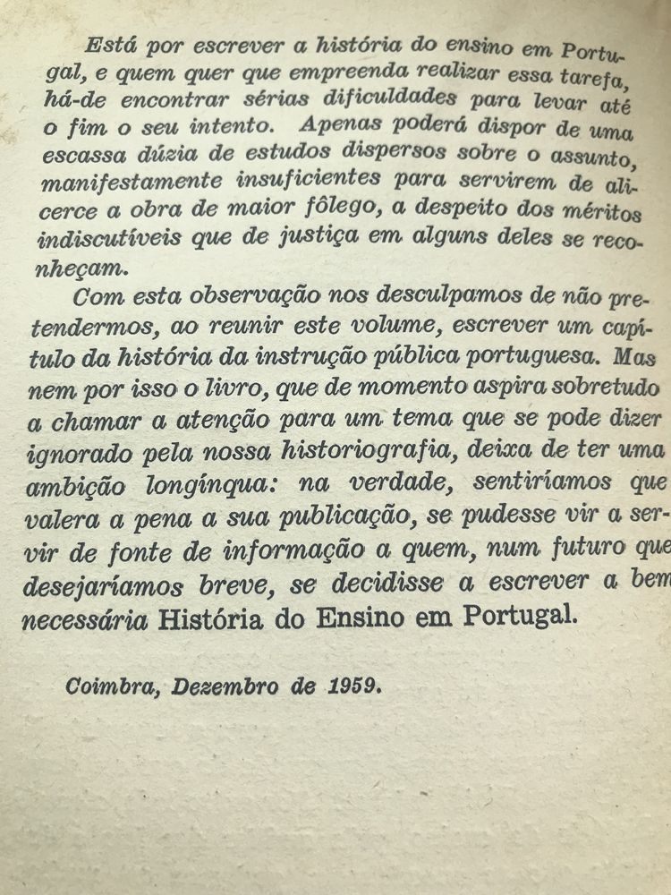 Notas para a História do Ensino em Portugal