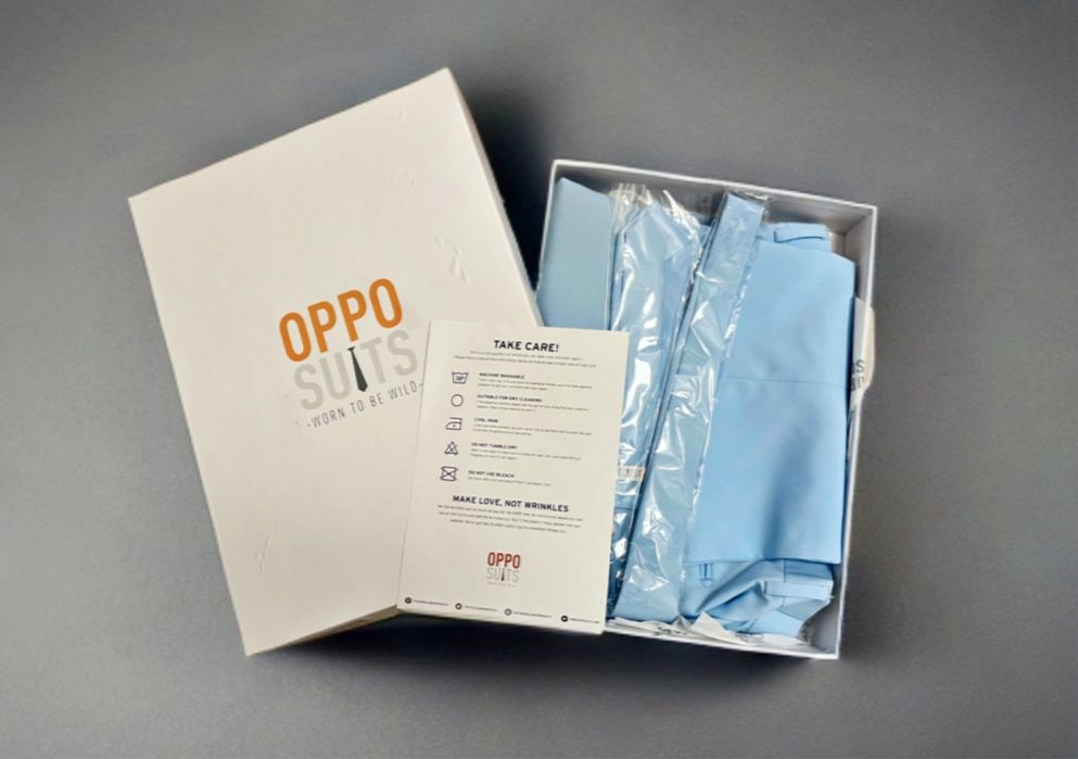 OppoSuits spodnie garniturowe i krawat komplet zestaw set garnitur