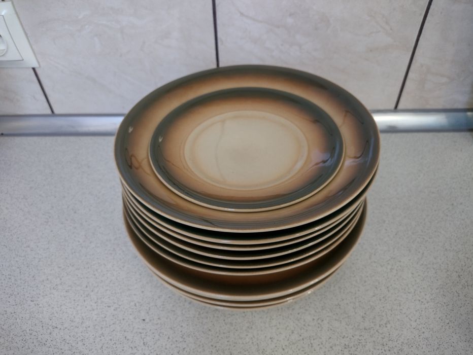 Stare talerze Tułowice 11 sztuk, głębokie, płytkie, PRL, retro, vintag