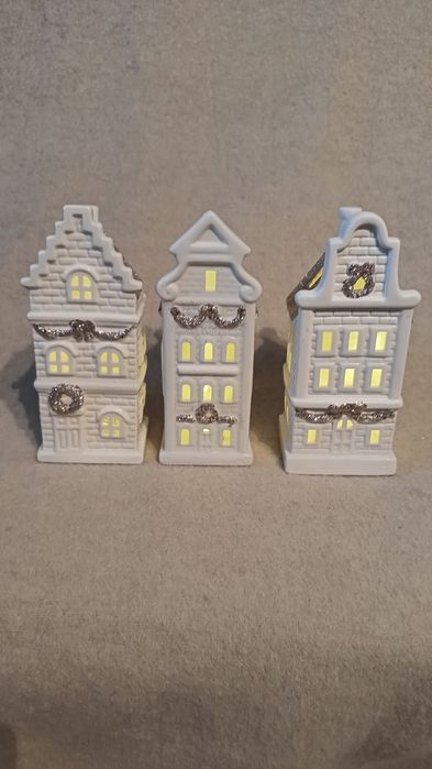 Kamieniczki LED porcelanowe 3szt