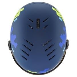 Uvex, Kask narciarski Rocket Junior Visor, niebieski, rozmiar 51-54