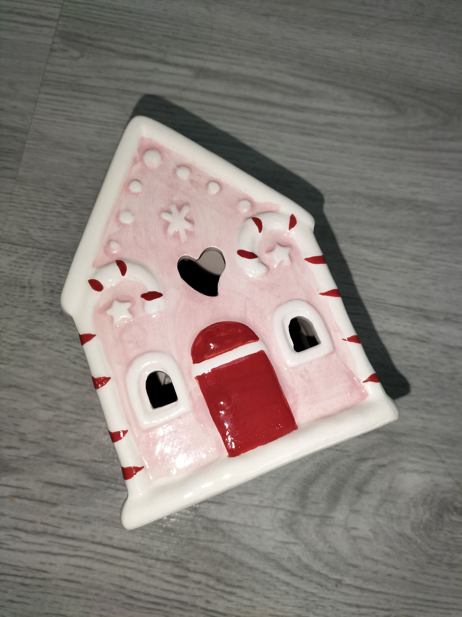 Różowy słodki kominek świąteczny na wosk cute kawaii pink christma